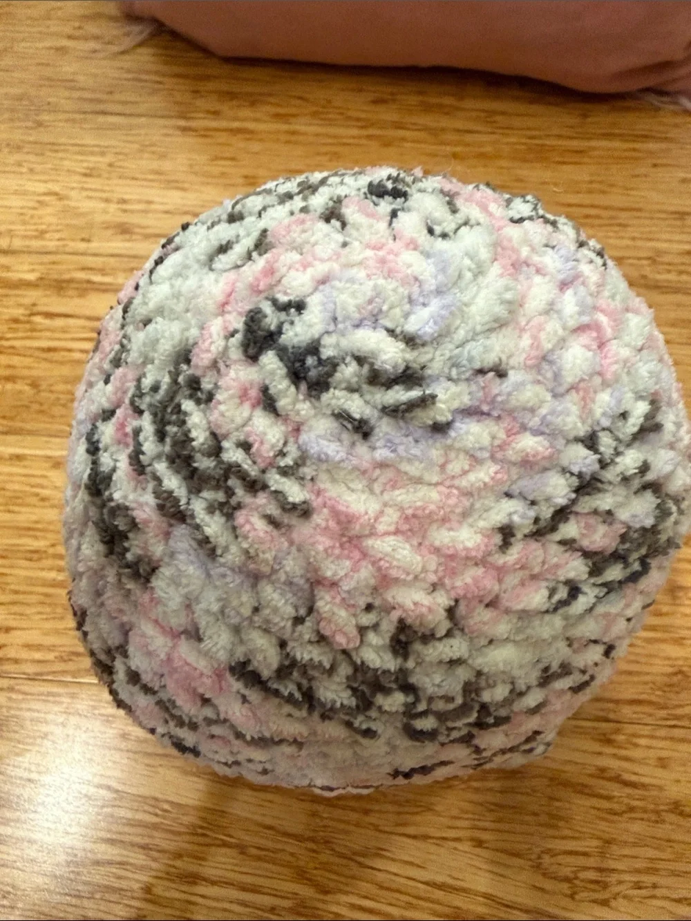 Homemade Crochet Plush Octopus Plushie in Pink, Gray & Cream